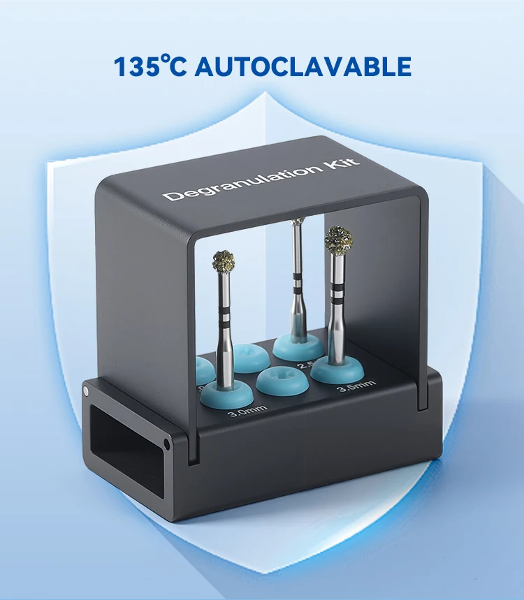 AZDENT Dental-Degranulationsbohrer-Set, runde Kugel-Fräserbohrer zur Entfernung von Geweberecken, Knochen-Debridement, Diamantbeschichtung, Zahnmedizin – Detail 7
