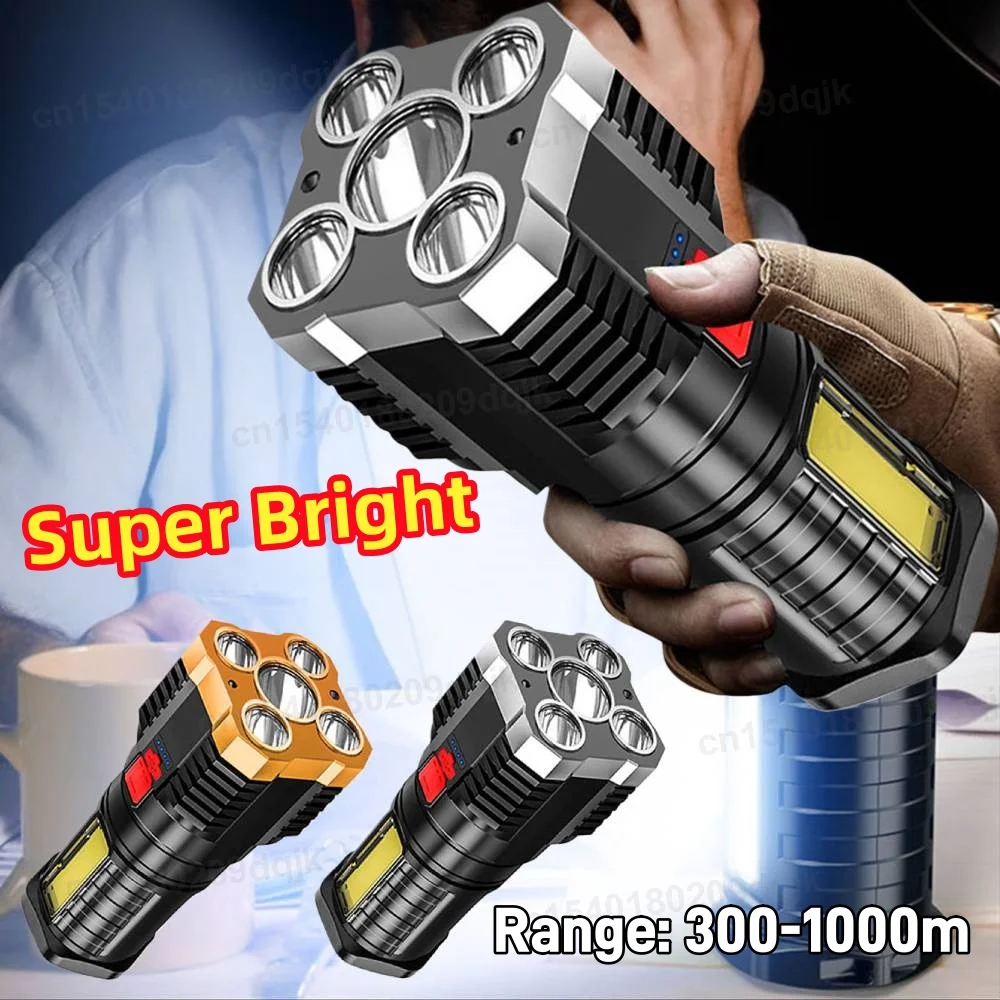 

Flashlight High Lumens Rechargeable,Powerful Flashlights,COB Light,IPX4 Waterproof Flash Light for Camping,Emergencies