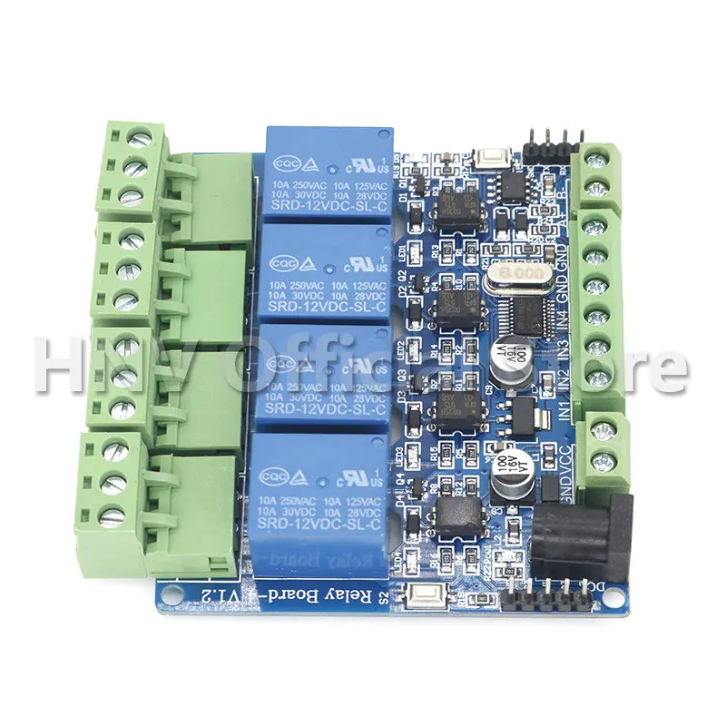 Modbus RTU 4 Way Relay Module DIY STM8S103 System 4 Road Input 485 Communication