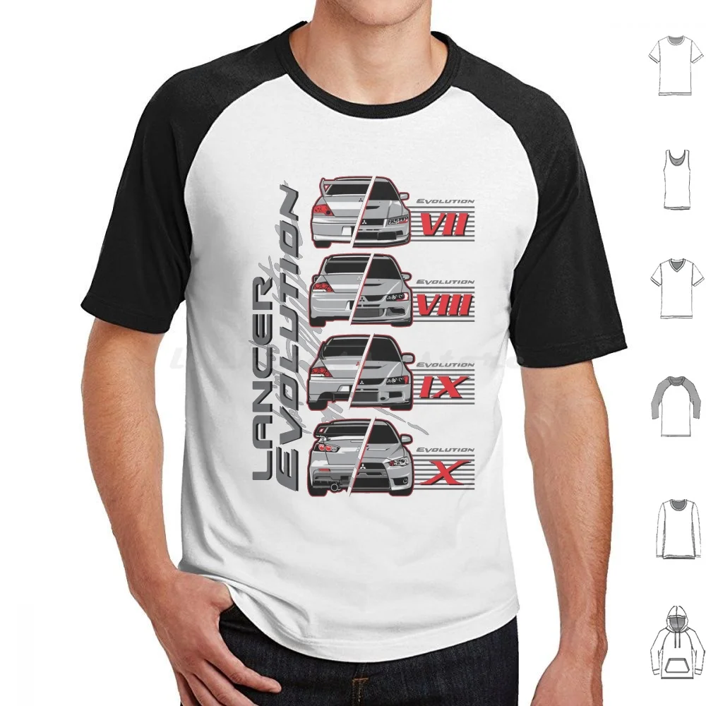 Camiseta de algodón para Mitsubishi Lancer Evolution, camisa fresca, 7, 8, 9, 10 generaciones, Jdm, 6Xl, Mitsubishi Lancer Evo Evolution