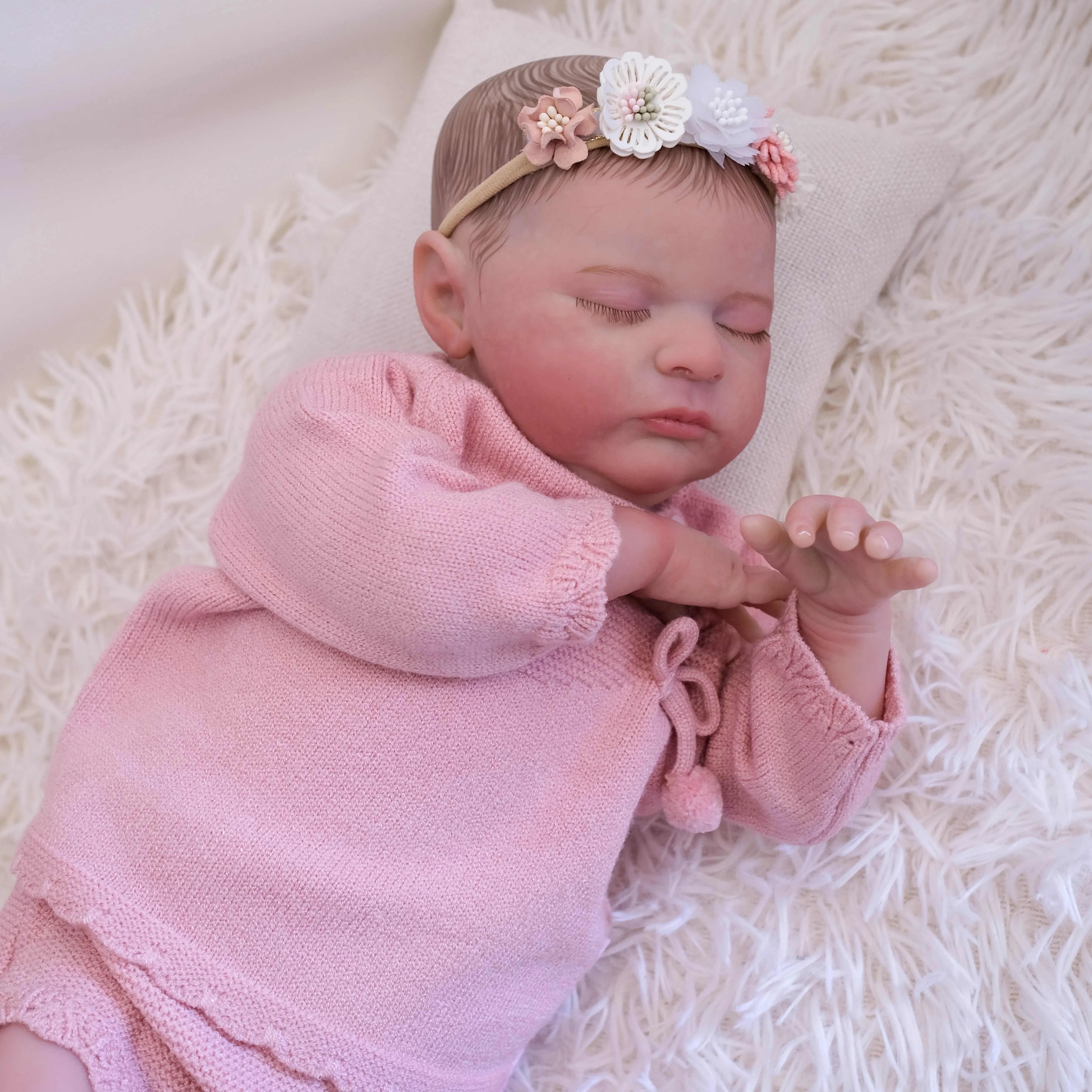 

NPK 18inch Already Finished Reborn Baby Doll Laura Newborn Size Hand Detailed Painted Skin Visible Veins Real Picture