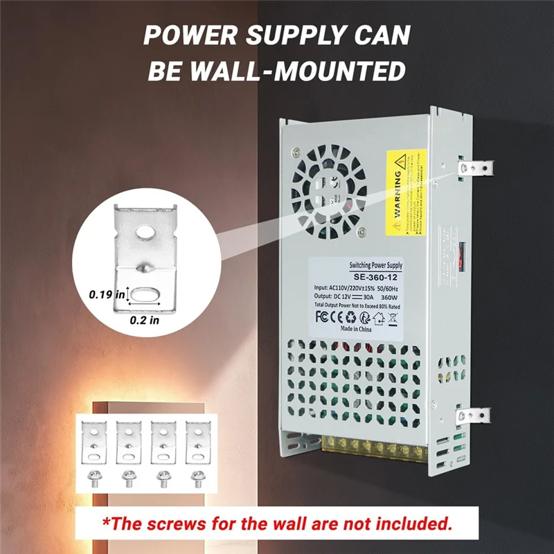 

ABVA-12V 30A 360W 110V Преобразователь переменного тока в 12 В постоянного тока Импульсный источник питания Трансформаторный адаптер SMPS Преобразователь переменного тока в постоянный переключатель A