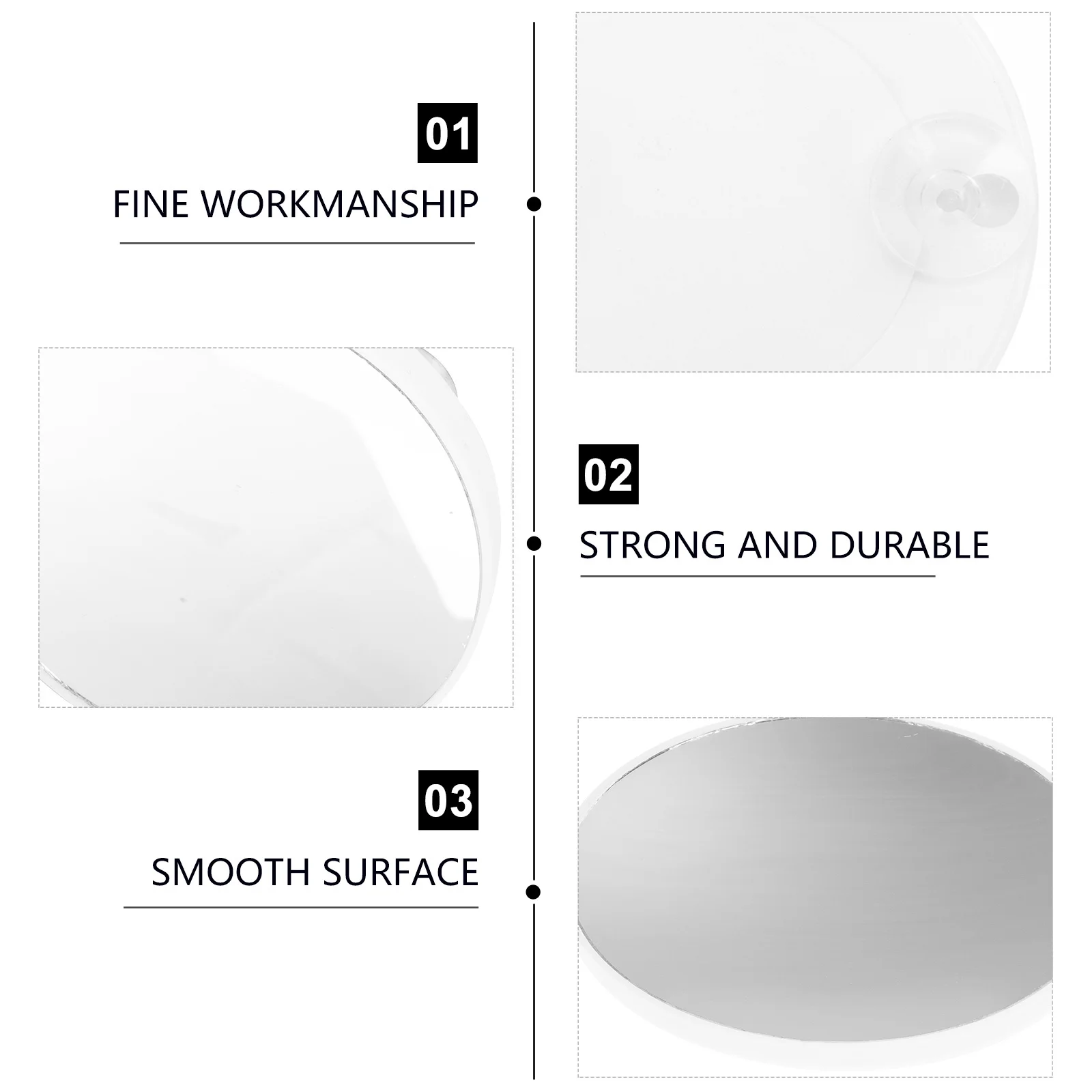 

2Pcs Suction Cup Makeup Mirror Bathroom 15x Magnifying White Wall Mirror Waterproof Anti-Mist Women Reflection