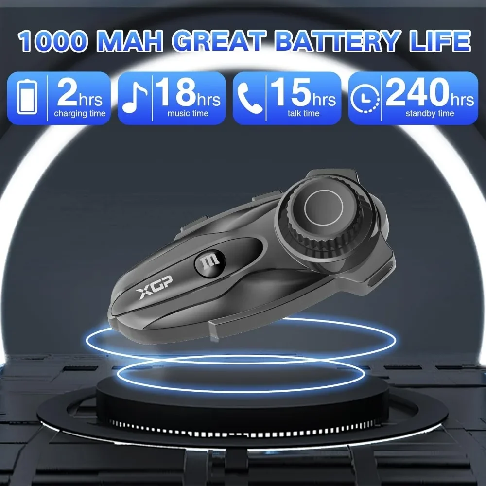 Intercomunicador X10 de malla para motocicleta, Auriculares Bluetooth V5.3 con Audio multitarea, 3000m, 10 conductores