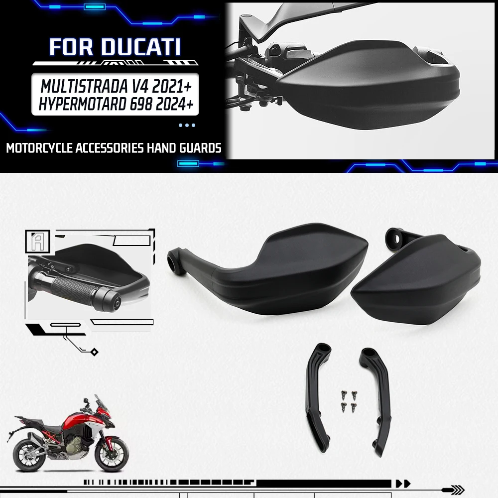 

For DUCATI Multistrada V4 V4S Pikes Peak/Rally/Sport/RS 2021-2025 Hypermotard 698 Motorcycle Handguards Handlebar Guards