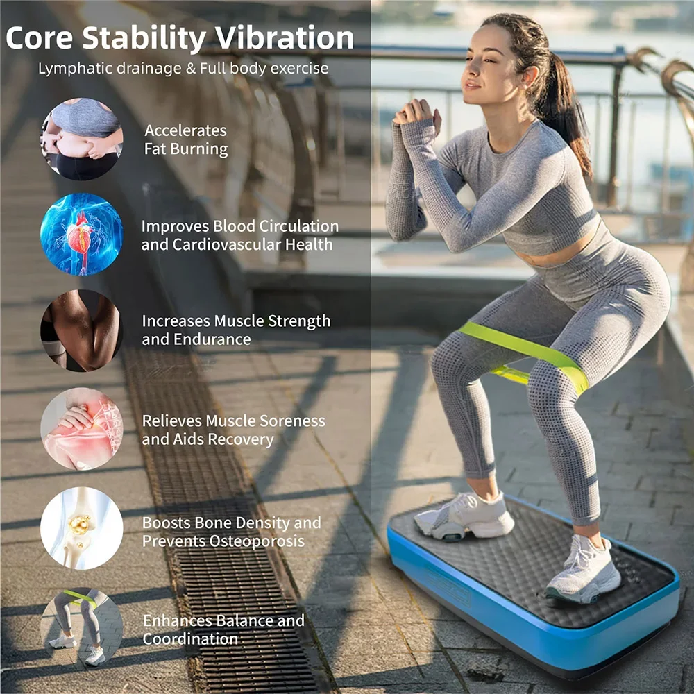 

Vibration Plate Exercise Machine, Whole Body Fitness Platform with 120 Speed Levels,Weight Loss and Fat Burner Workout Equipment
