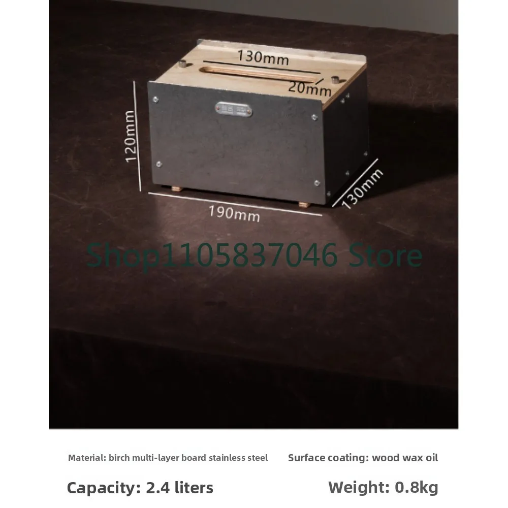 Paper box, stainless steel solid wood storage, modern and bedroom tissue box