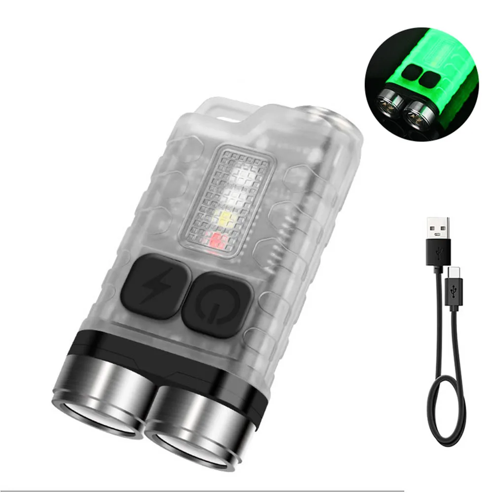 

Mini EDC Keychain Magnet Flashlight Light 1000LM USB C Rechargeable Torch Small Portable Pocket LED Flash Light