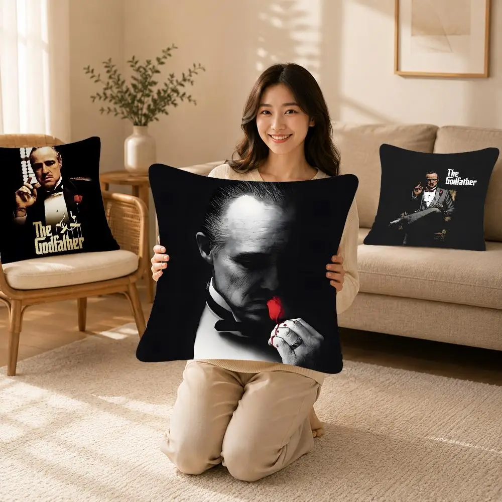 Epic Movie T-The Godfather Cushion Cover Bedroom bed reading backrest cushion Festive plush holiday Soft plush throw