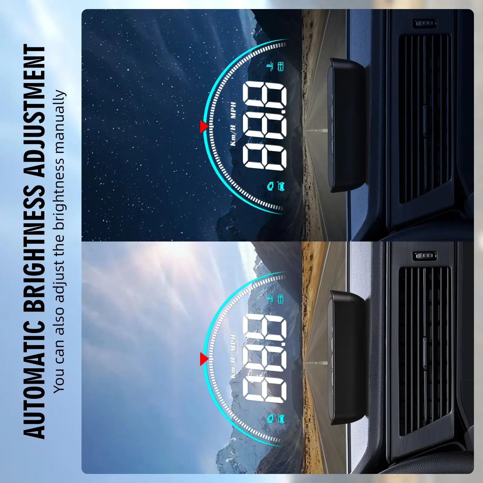 M8 Car HUD Head Up Display Projector Windshield Auto Electronic Water Temperature Gauges Projector Windshield