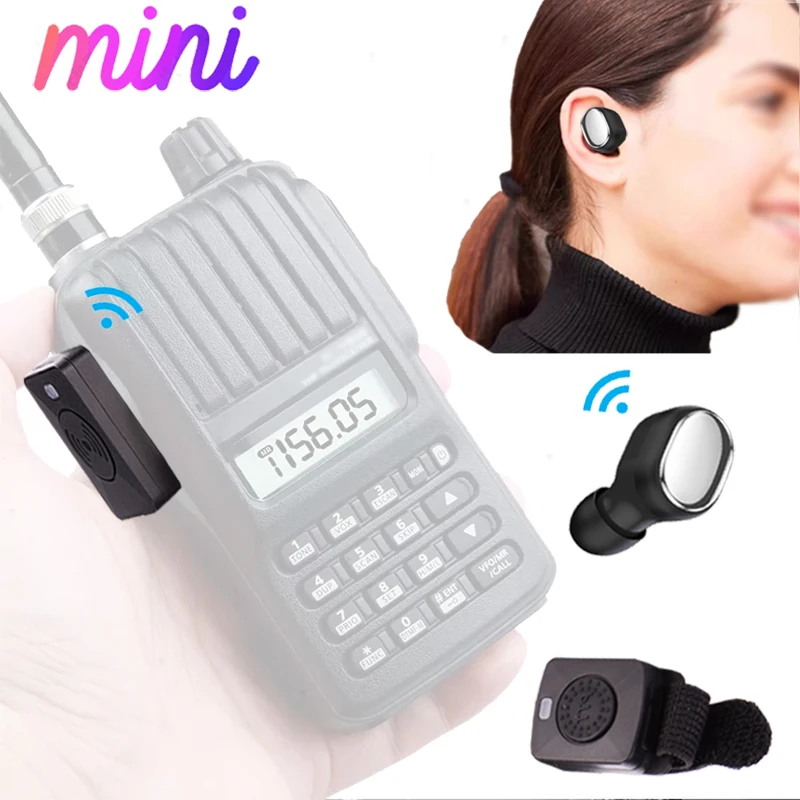 

Waiter Handheld Walkie Talkie Tiny Bluetooth Headset Mini Earphone Wireless Small BT Headphone For Icom Cobra Midland Maxon Alan