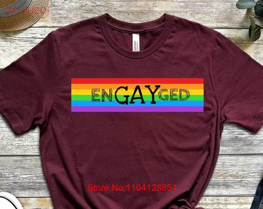 

LGBTQ EngagemenT T Shirt Engayged Queer Love 's Celebration long or short sleeves