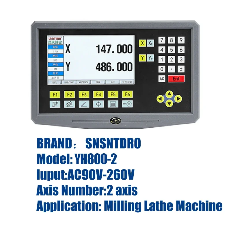 YH800-2 2 Axis LCD DRO Digital Readout Display 9 Language AC90-260V And 2 Pieces 50-800mm Linear Scale Encoder Grating Ruler