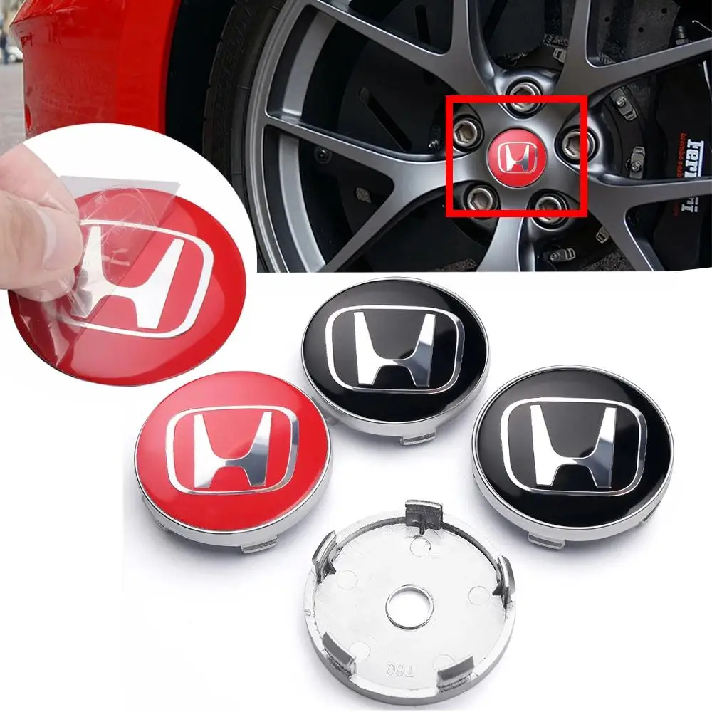 4 قطعة 56/58/60/69 مللي متر سيارة عجلة مركز محور قبعات اكسسوارات لهوندا نوع R S VTEC DOHC Modulo Vezel Legend Si RR Insight Crv