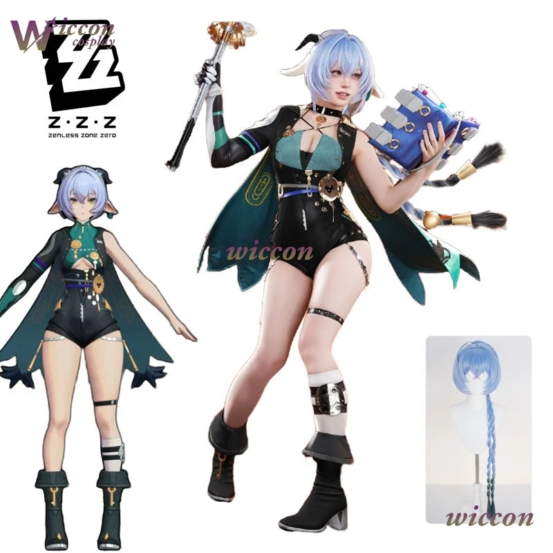 أزياء لوسيا التأثيرية ZZZ Zenless Zone Zero شعر مستعار موحد أغطية الرأس لعبة الزي Spook Shack بدلة نسائية لحفلات الهالوين