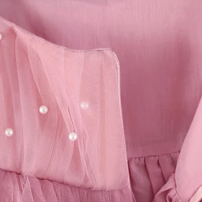 Robe de Princesse pour Petite Fille, avec Nministériels d de Perles, Vêtement d'Été pour Enfant de 1 à 6 Ans