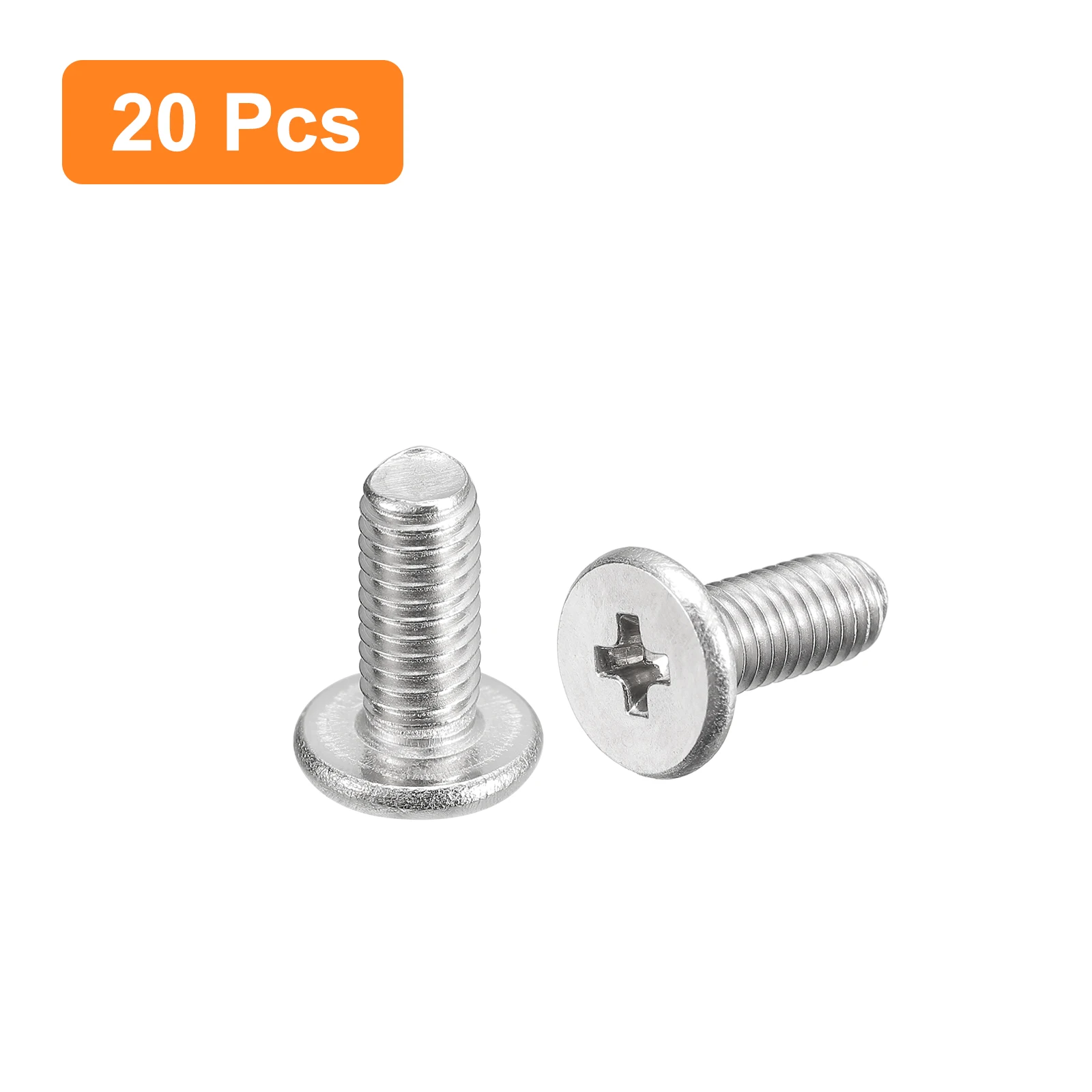 Uxcell 20 Stück M3 M5 Flachkopfschrauben aus Edelstahl 304 mit Kreuzschlitz, Maschinenschrauben, Hardware-Befestigungselemente für Möbel