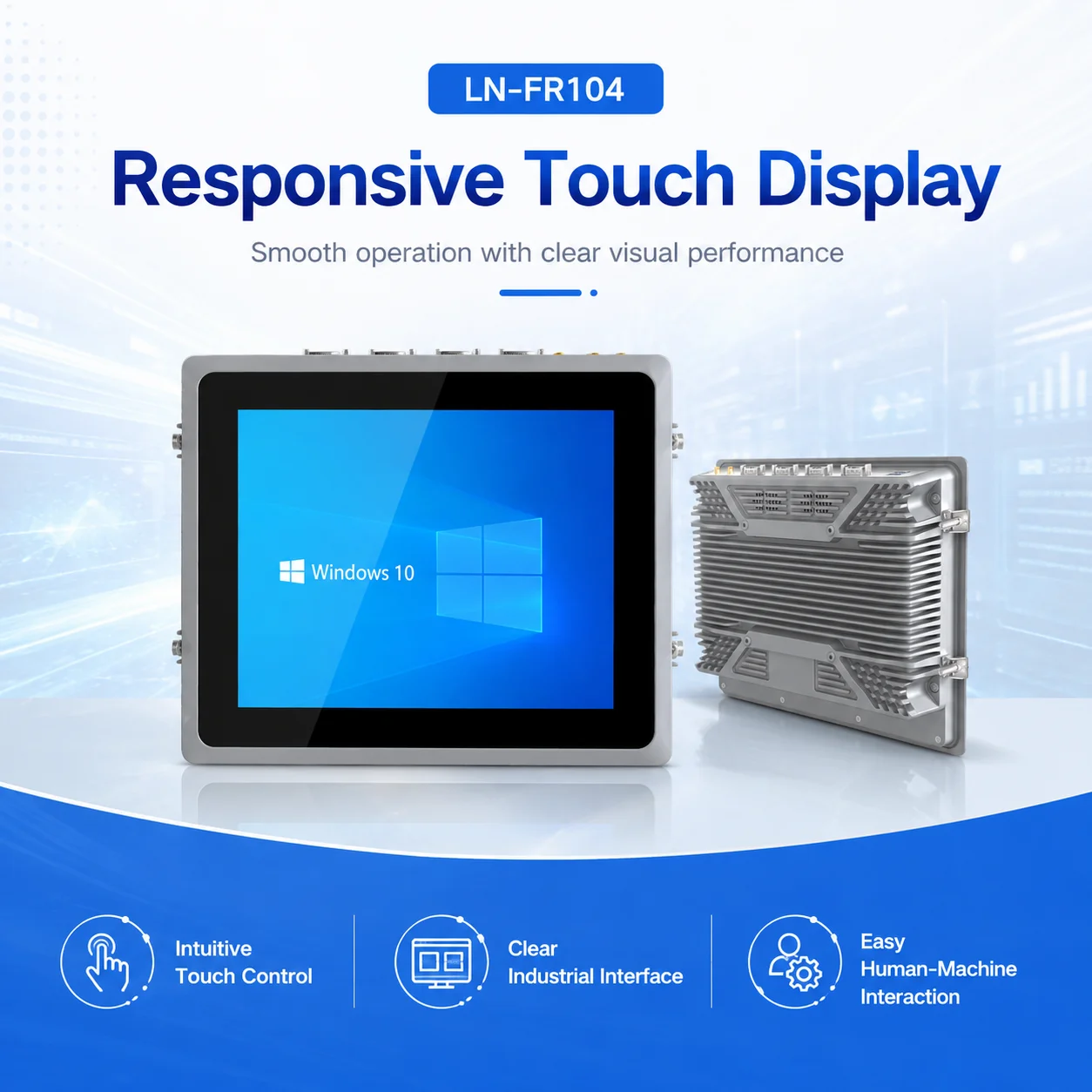 10.4 Inch Embedded Panel Computer Dual LAN COM USB HD VGA Touch Screen for Control Room OEM ODM Custom Embedded Industrial Pc