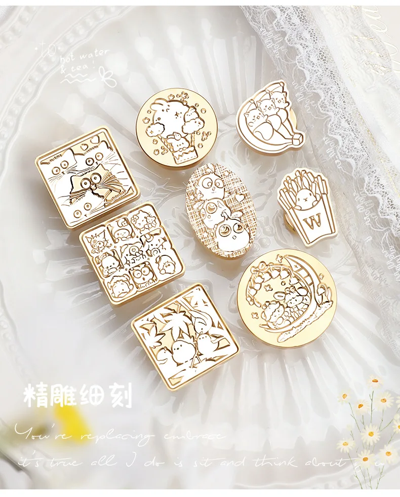 Wax Seal Stamp Cute Animals Stamp Head For Cards Envelopes Festival Invitations Scrapbooking Fire Paint Sealing Head