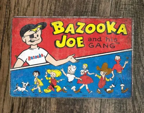 Bazooka Joe and His Gang Vintage Look 8x12 Metal Wall Sign Poster