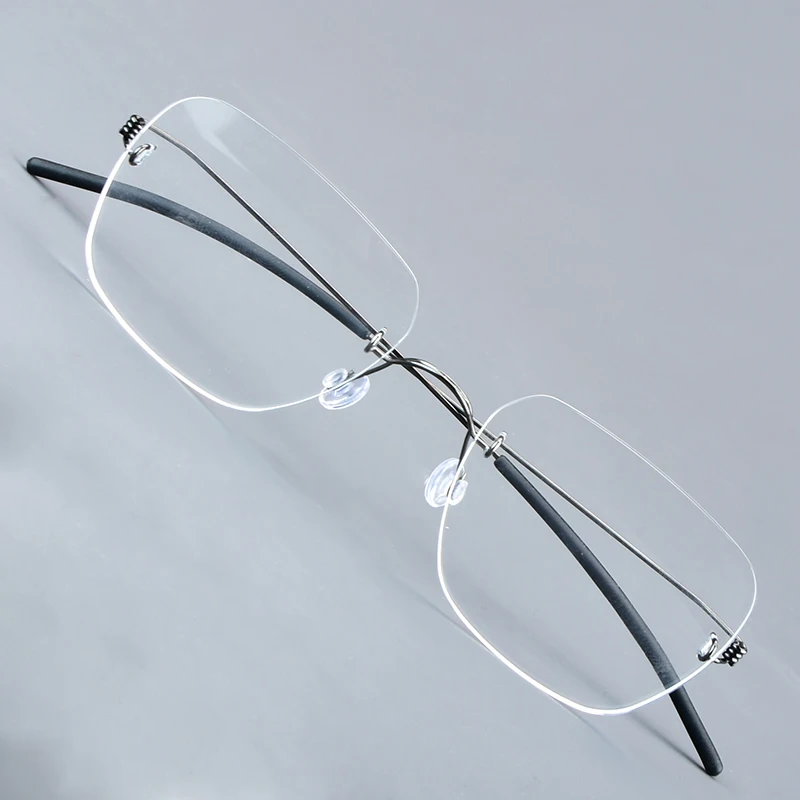 Denmark Square Rimless Glasses Frame 2487 Ultralight Men Screwless Titanium Frameless Eyeglasses Spectacles Fashion Eyewear New