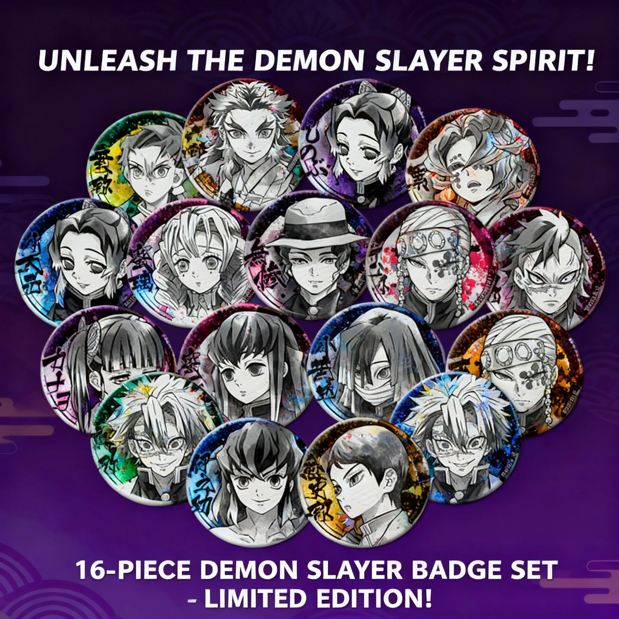 Pin de Solapa Broche de Anime Demon Slayer: Kimetsu no Yaiba - Kyojuro Rengoku, Tanjiro Kamado, Nezuko Kamado - Regalo Empresarial D+