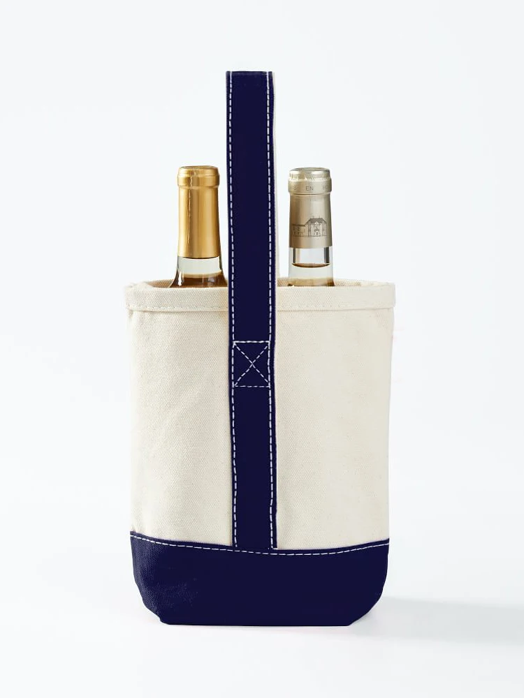 20oz Thick Double Wine Carrier Tote Extremely Sturdy and Washable Canvas Two Wine Bag With Removable Divider Custom Accept