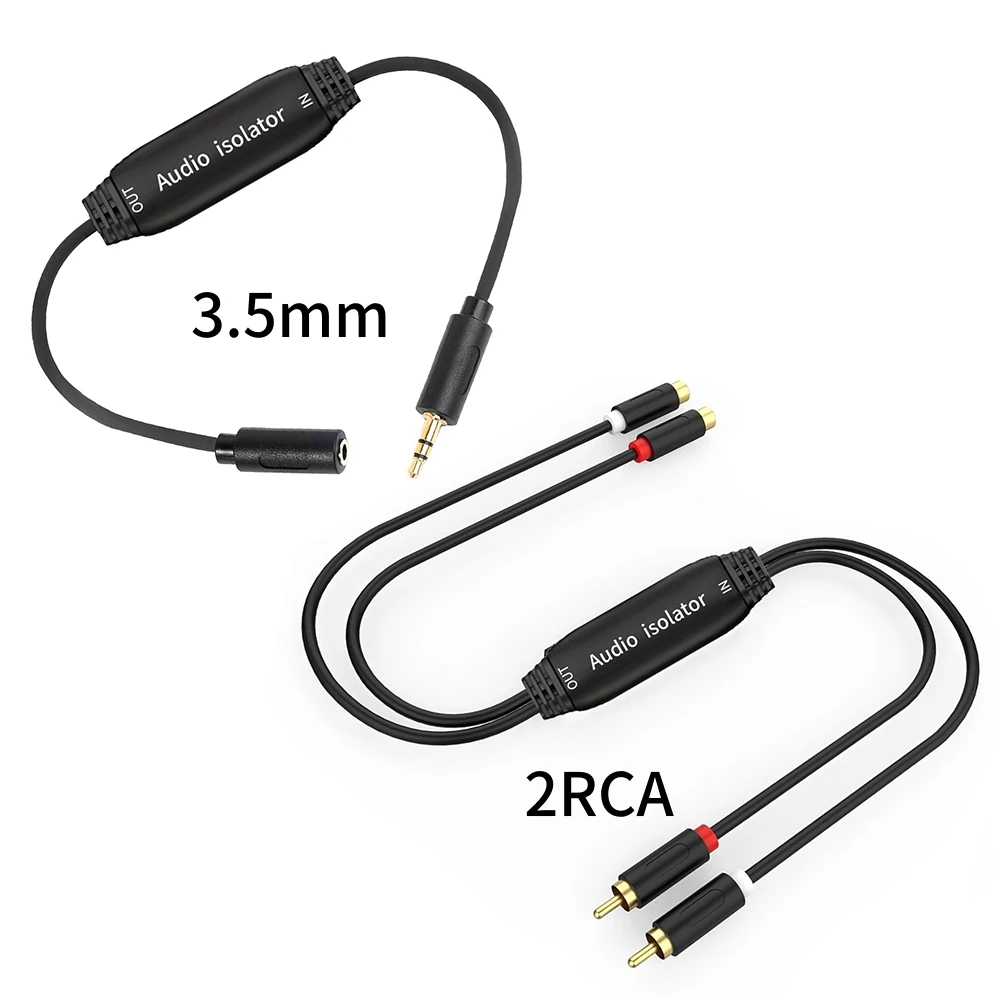 3.5mm AUX RCA Ground Loop Noise Isolator, Audio Hum Eliminator Filter for Car Home Stereo System Headphone