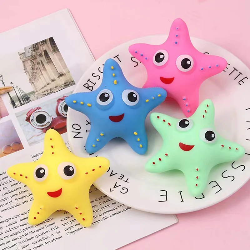 4色のアイドスターフィッシュスクイーズおもちゃ、ストレスボール、ゆっくり反発、不安解消、感覚フィジェットおもちゃ、大人、子供、パーティーの記念品