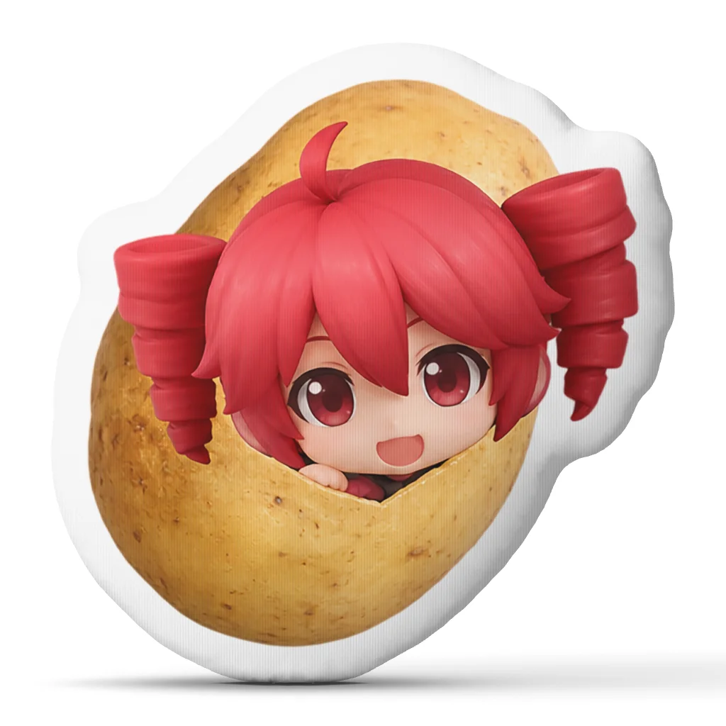 Kasane Teto Potato Shaped Pillow Cute Anime Character Cushion Stuffed Throw Pillow Sofa Home Decor Gift for Vocal Synth Fans