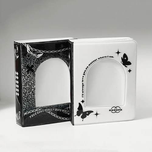 레트로 블랙 사진 앨범, 스타 쫓는 소녀 아이돌 앨범, 작은 카드 보관함, 한국 포토카드 바인더, 포토 거치대, 3 인치 