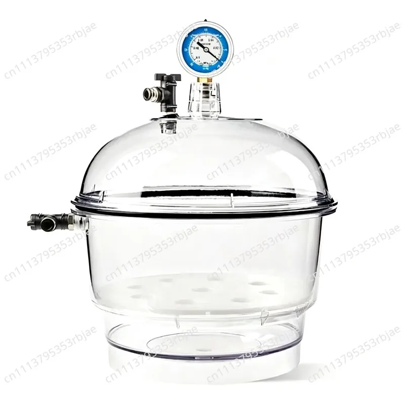 150mm/250mm Vacuum Desiccators Transparent Dryer Jar Dryer Glassware Drying Vessel with Pressure Gauge Lab Desiccator