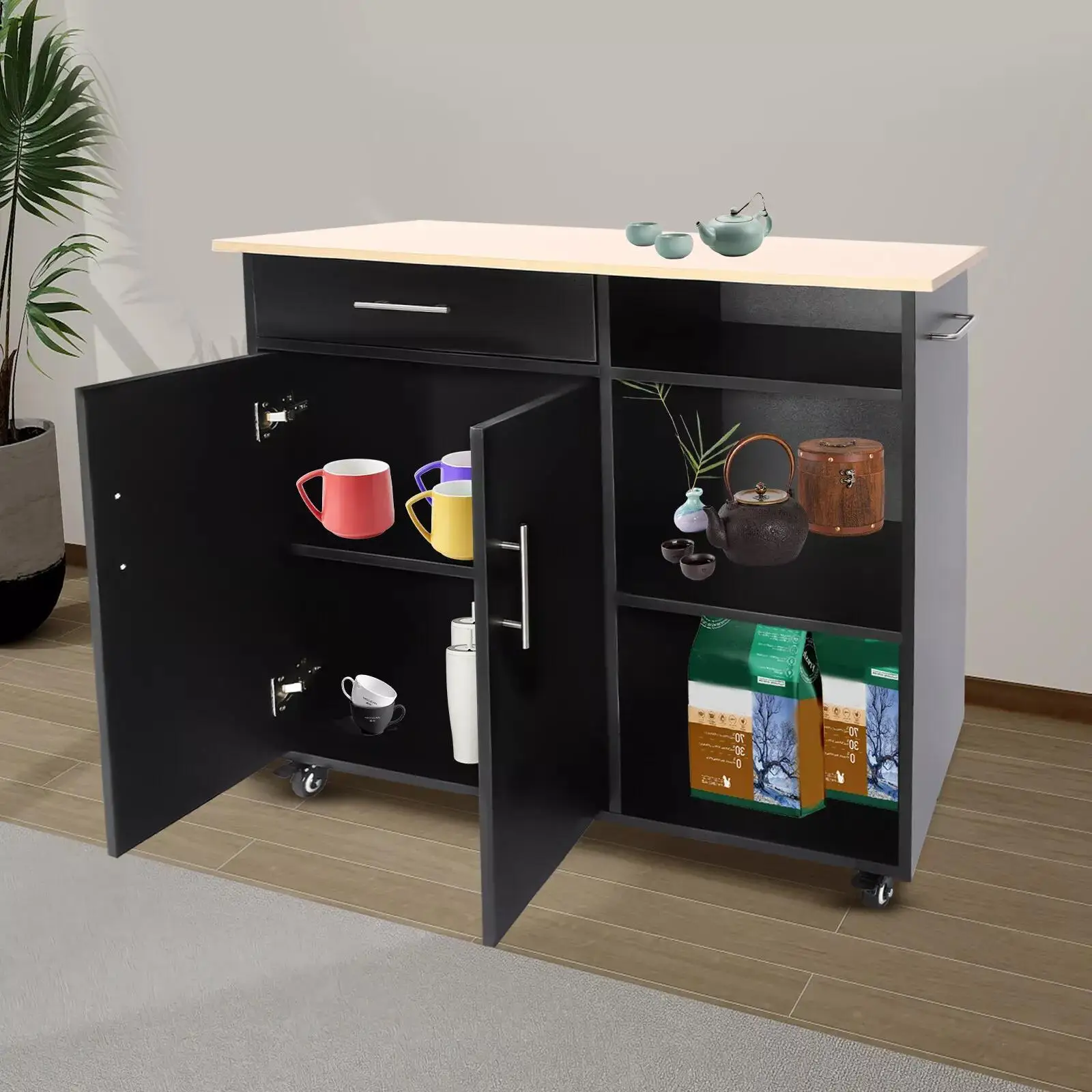 Kitchen Island Side Table, Rolling Trolley Cart Kitchen Island Cart, Rolling Kitchen Island Side Table, Rolling Trolley Cart