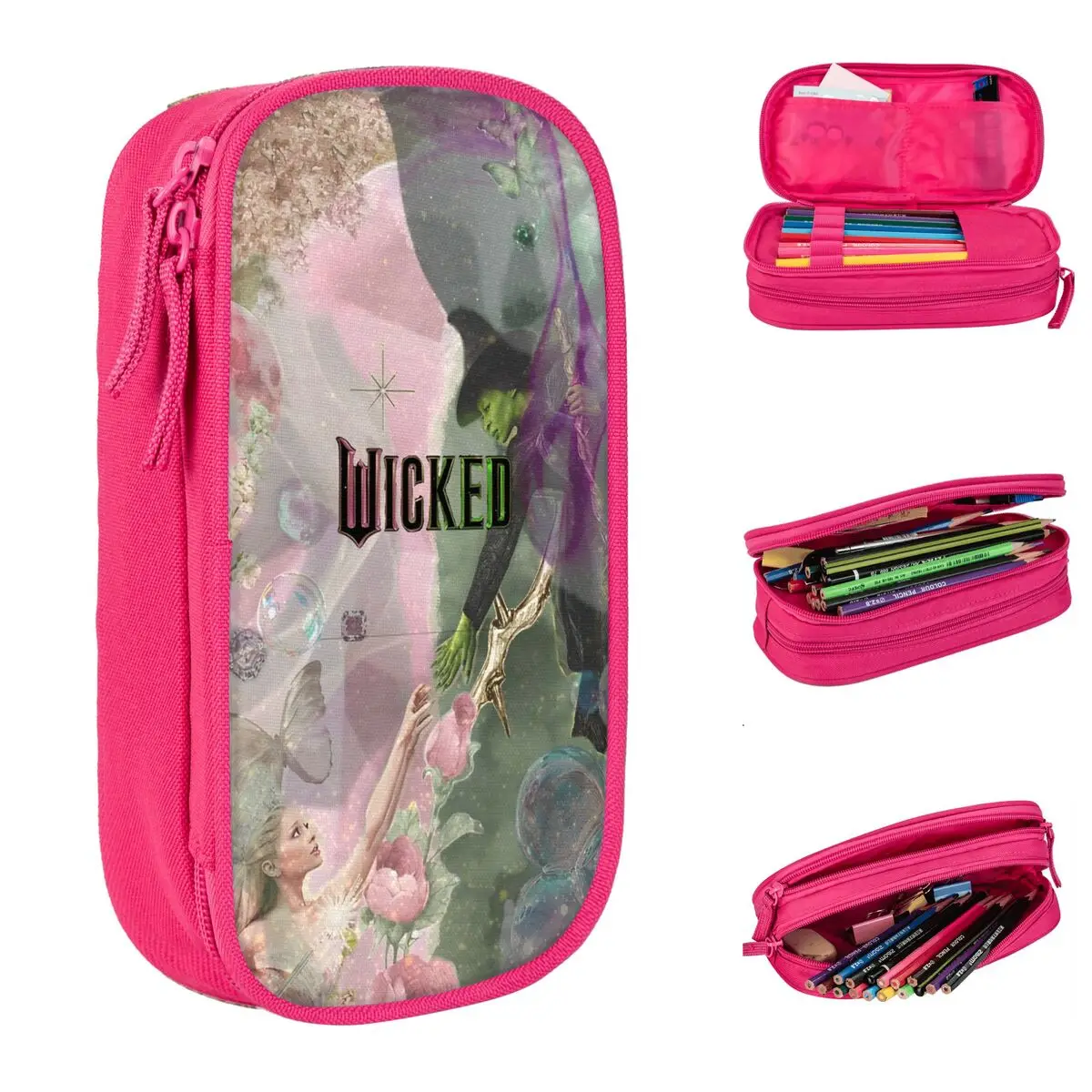 مقلمة نغمة شريرة إلفابا آند جليندا للأولاد والبنات صندوق رصاص لطيف تصميم مقلمة مدرسية فكرة هدية قرطاسية