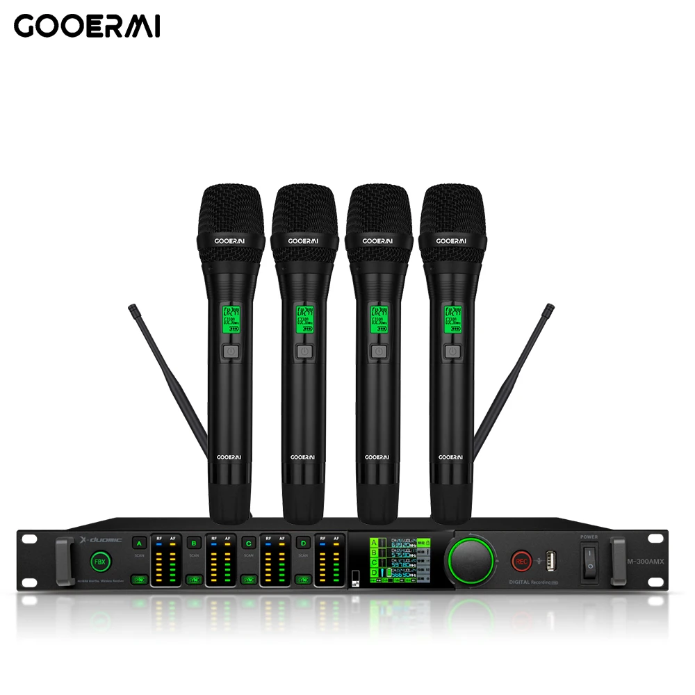 GMW-M300 wireless microphone 200-meter  true diversity one to four  true diversity microphone stage anti-howling FBX