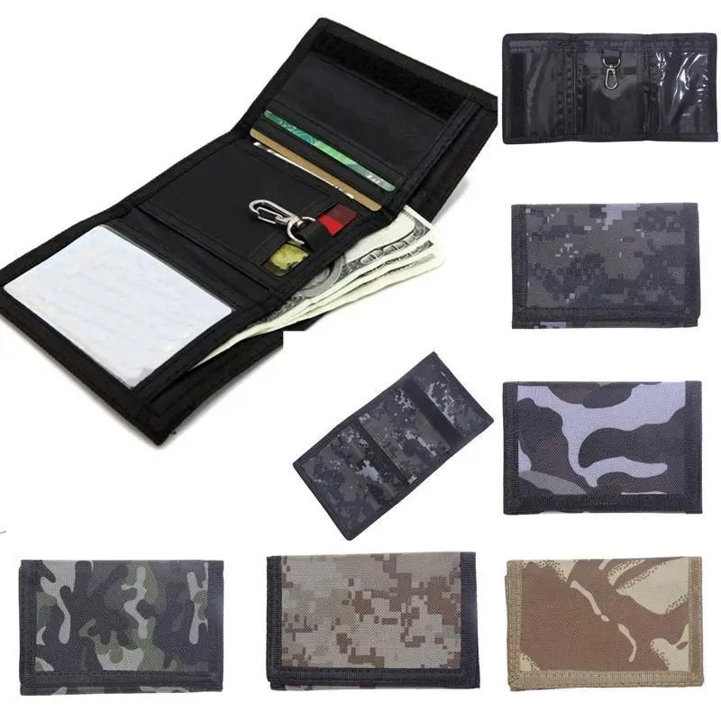 Outdoor Trifold Casual Wallet for Male Men Women Young Novelty Money Bag Purse Zipped Coin ID Card Holder Pocket Kids