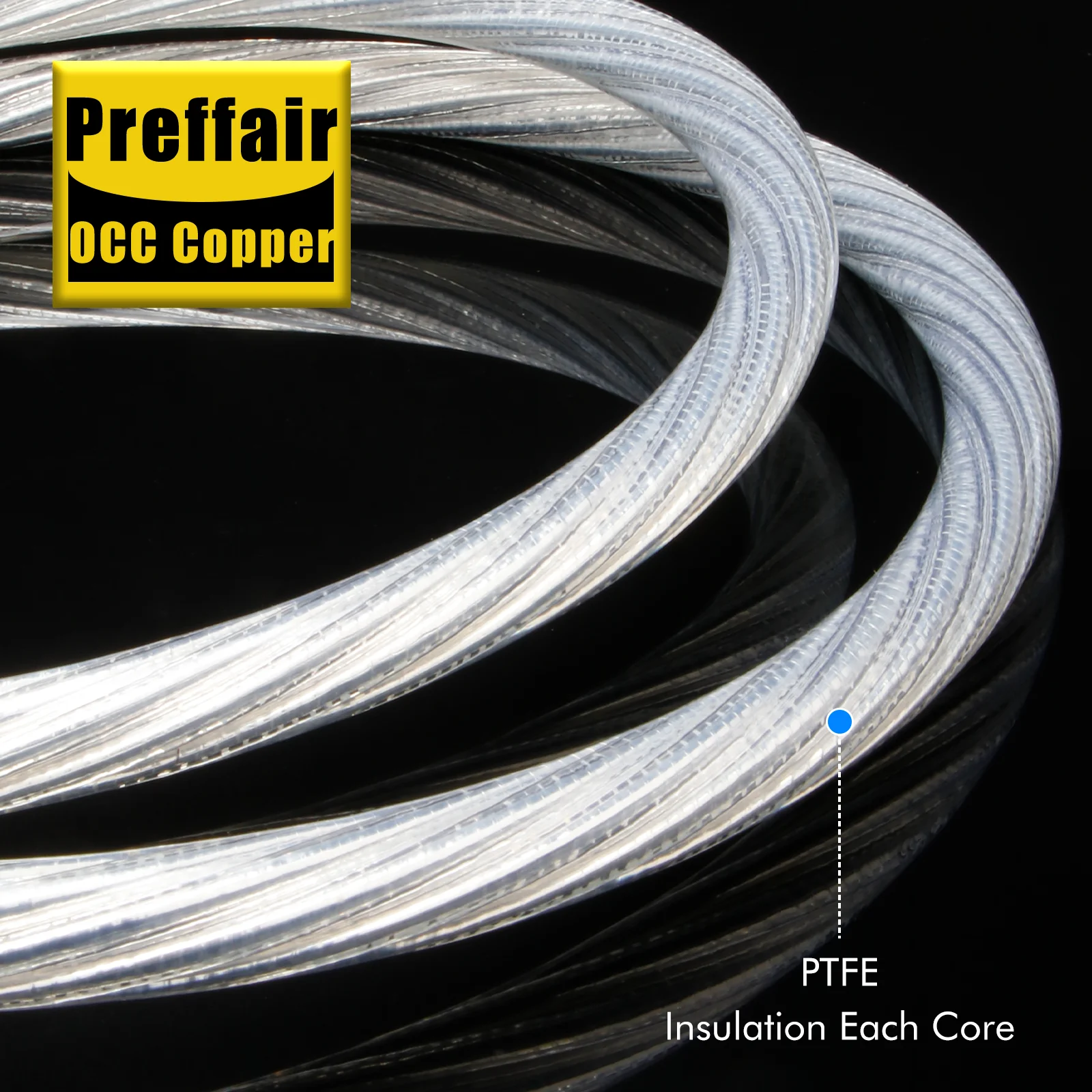 Preffair Hi-end OCC Silver Plated AC Power Cable HiFi Audio US/EU/AU Power Cord Silver Plated Power Cable for Amplifier Filter - view 2