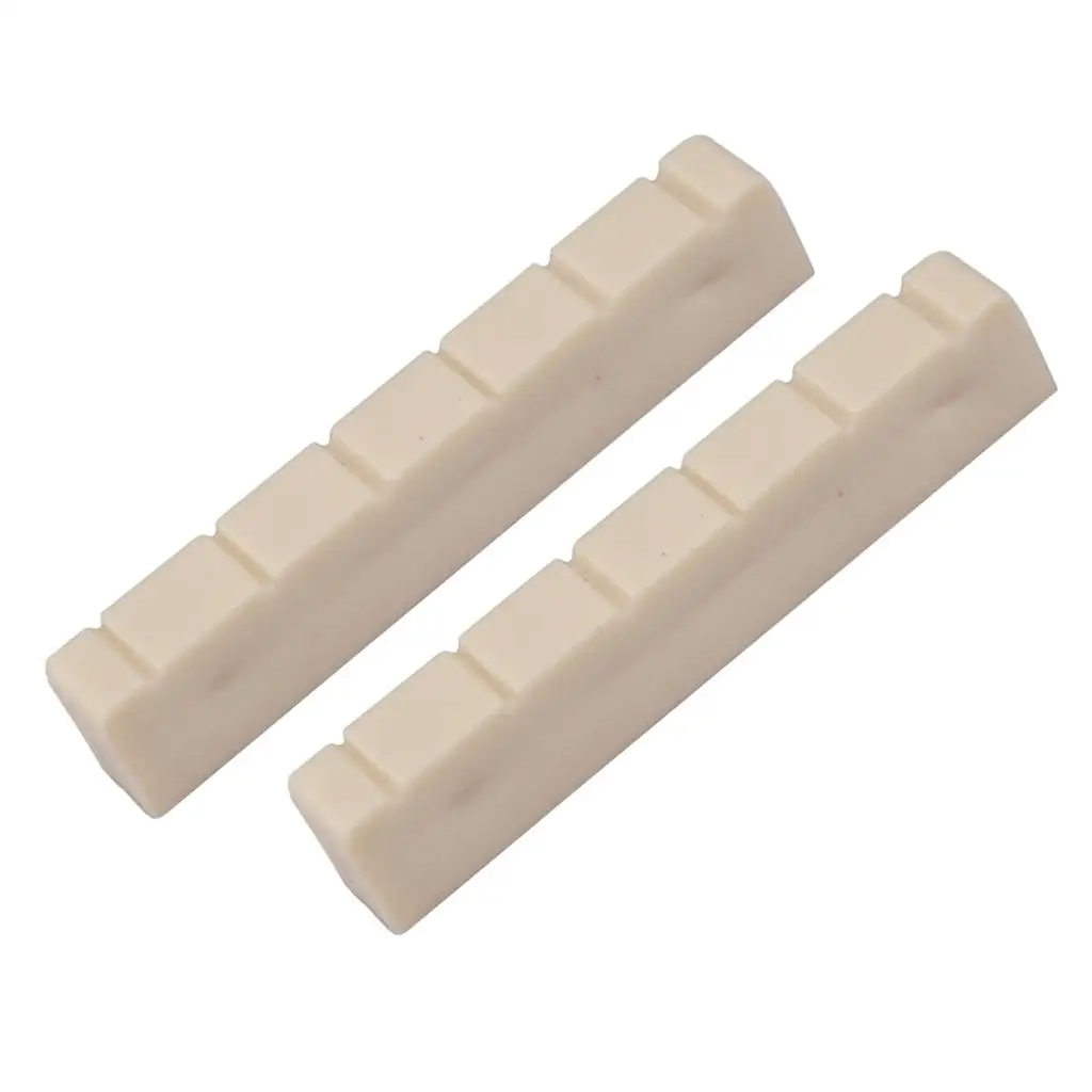 Tooyful 2Pcs Plastic 48mm Classical Classic Guitar Nuts 6 String Bone Slotted Nut Guitar Parts Replacements