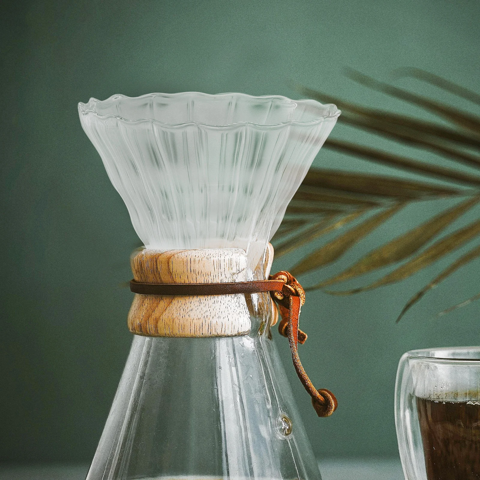 

2 Pcs Glass Heat-resistant Funnel Maker Drip Filter Cup Holder Coffee Accessories