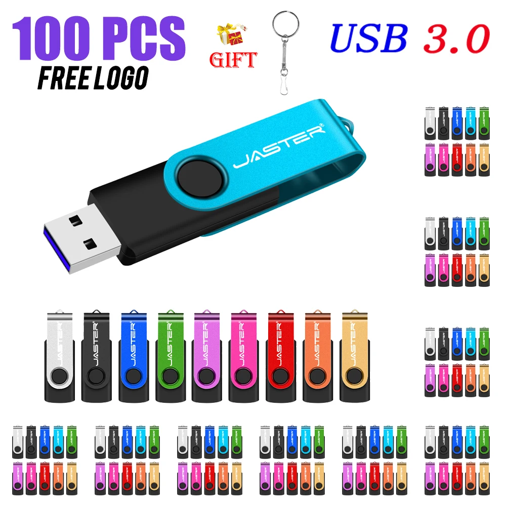 100PCS Lot High Speed USB3.0 128GB Free Custom Logo Memory Stick 64GB Business Gift Pen Drive Free Key Chain USB 3.0 Flash Drive