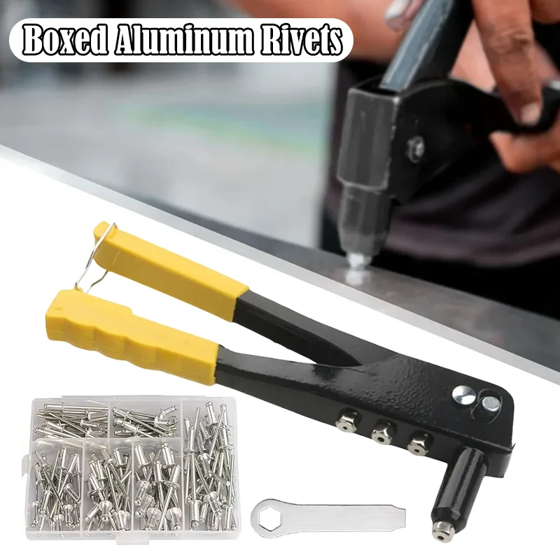 Professional Hand Riveter Heavy Duty Anti-rust Metal Rivet Gun Riveter Gun Kit Removable Labor-saving Repair Hand Tool Set