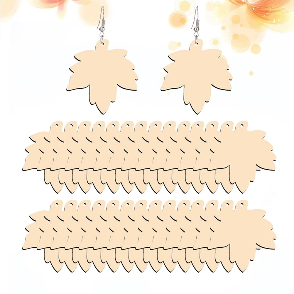 

50pcs Wooden Earrings For Women Girls Fashionable Casual Jewelry Durable Premium Material Party Ear Decor Ear Accessories Beige