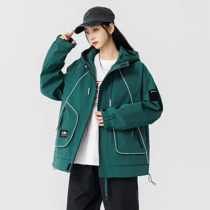 

Men Outdoor Sports Windbreaker Winter Colorblock Thickened Parka Water-Resistant Windproof Thermal Coat Leisure Hooded Jacket