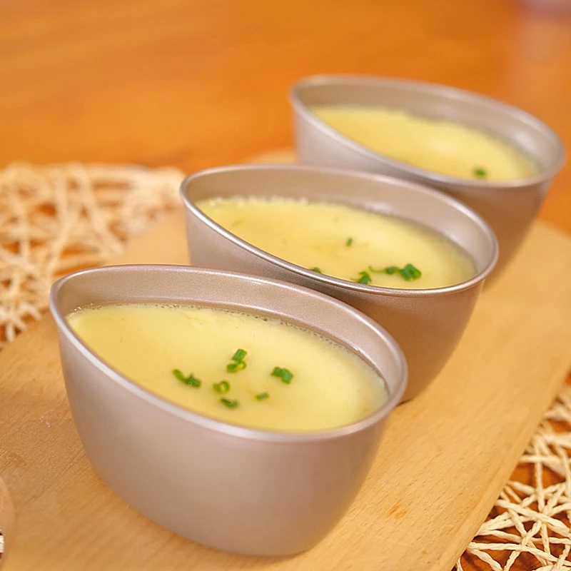 Cuenco de acero inoxidable con forma de huevo al vapor, cuenco de Metal resistente al calor, para servir alimentos, para mezclar huevos escalfados, suministros de cocina