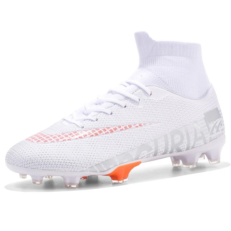 Adult Professional FG/TF Soccer Shoes Non-Slip Long Spike Football Boots Young Kids High Ankle Cleats Grass Soccer Sneakers