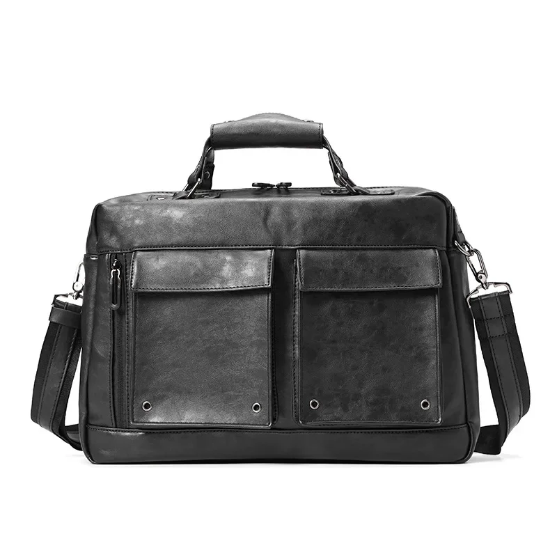 Bolso de hombro de cuero para hombre, maletín pequeño de moda, mensajero informal de mano horizontal, para ordenador portátil de 13 pulgadas