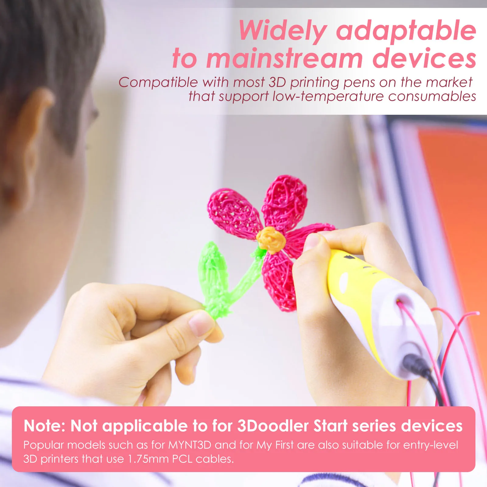 250/300PCS 40 Colors 3D Pen Filament Refills Compatible with 3Doodler Start+ 1.75mm 3D Printer Doodler Pen Refill Packs