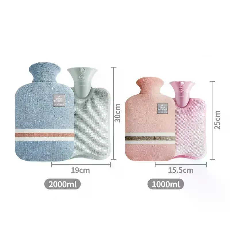 1/2L Hot Water Bottle With Knitted Cover Large Capacity Hot Water Bag For Female Warm Belly Hands Inject Water Hot Water Bag