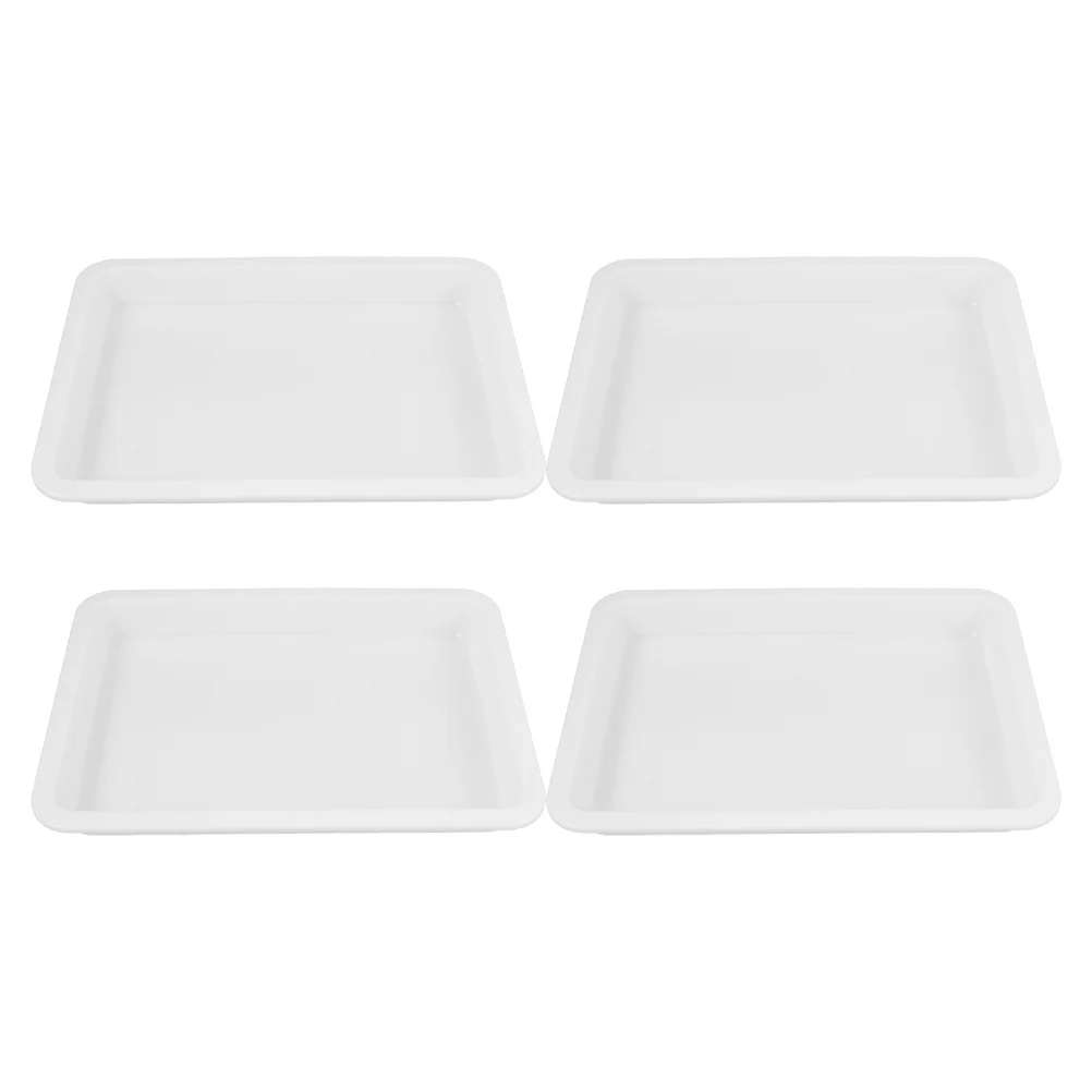 

4pcs Laboratory Tray Thickened Acid Alkali Resistant Plastic Chemical Experiment Tray Leakproof Reagent Sample