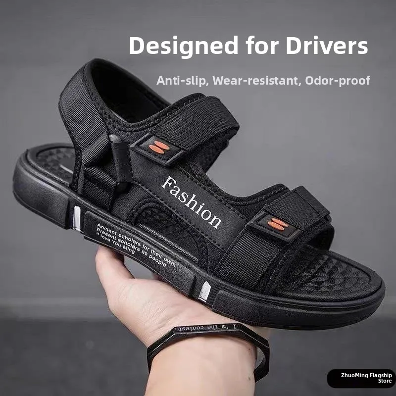 

Men's Soft Bottom Sandals Summer New Fashion Sports Outdoor Anti-slip Wear-resistant Driving Slippers Two-use Shoes Casual Sl...